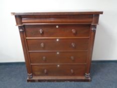 A Victorian mahogany five drawer Scotch chest,
