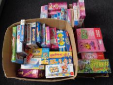 Three boxes of assorted board games,