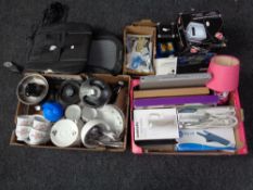Three boxes of assorted electricals, 5.