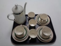 A tray containing 17 pieces of Crown Ducal tea china together with similar teapot.