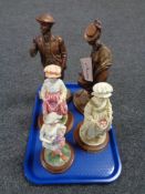 A tray of two Austin Sculptures figures - St.