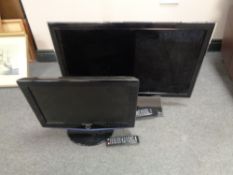 A Samsung 19'' LCD TV together with further Samsung 32'' LCD TV, both with remotes,