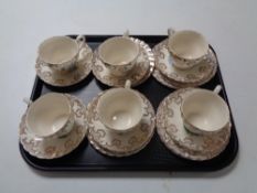 18 pieces of Myott Old Chelsea Staffordshire tea china.