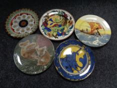 Five Royal Doulton cabinet plates, George and the Dragon,