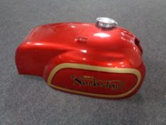 A Norbstar Unity motorcycle petrol tank.