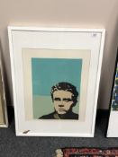 Continental School : Portrait of a man, cut-out picture, 39 cm x 49 cm, framed.