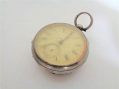 A silver pocket watch, London 1892.