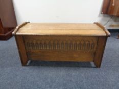 An oak blanket chest (AF).