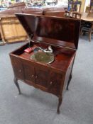 An early 20th century mahogany cased gramophone.