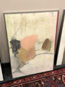 Continental School : Abstract study, oil and charcoal on board, 48 cm x 69 cm, signed Eneskov,