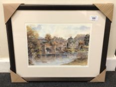 After Tom MacDonald : The Bridge at Corbridge, reproduction in colours, signed in pencil,