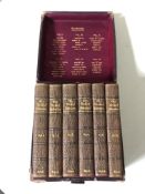 A leather box of six miniature Oxford volumes 