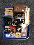 A tray of costume jewellery, bracelets, necklaces,