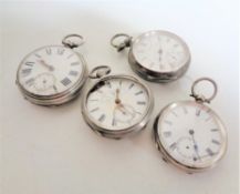 Four silver pocket watches - John Forrest,