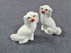 A pair of Staffordshire spaniels