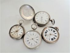 Four nineteenth century silver pocket watches, John Forest, Improved patent and two others.