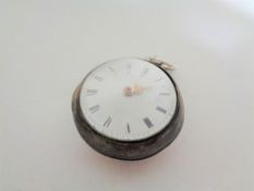 An early 19th century small fusee pair cased pocket watch,