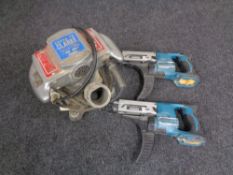 A Clarke 110V industrial sander together with two Makita nail guns,