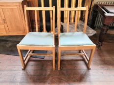 Two modern chapel chairs, width 51 cm.
