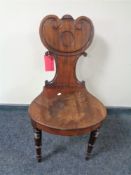 A Victorian mahogany hall chair