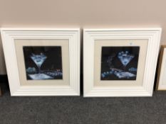 A pair of contemporary cocktail pictures with glitter decoration