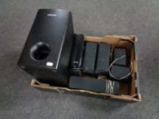 A Samsung home cinema surround sound system.