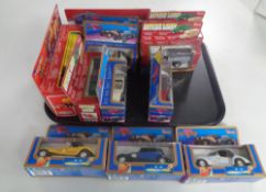 A tray containing thirteen boxed die cast vehicles to include Old Timer and antique lorry delivery