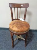 A nineteenth century adjustable harpist's chair