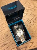 A gent's gold plated and stainless steel Giorgio Armani Whatever It Takes quartz wristwatch