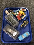 A tray of die cast vehicles,