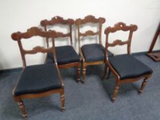 A set of four 19th century mahogany dining chairs
