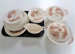 28 pieces of Johnson Brothers Castle on the Lake dinner ware.