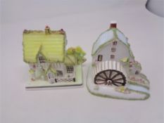 Two Coalport china houses - The Master's House and The Watermill