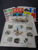 A box containing folded posters related to coal, printed by W S Cowell,