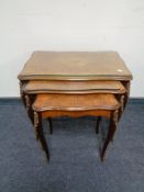 A nest of three French walnut,