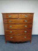 A Regency mahogany bow fronted six drawer chest.