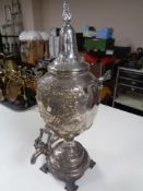 An early 20th century silver plated samovar