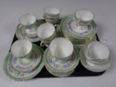 A tray containing 34 pieces of Foley bone china tea china.