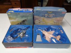 Two Corgi Aviation Archive aircraft to include a Hawker Siddeley buccaneer and a harrier.