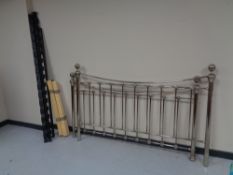 A contemporary 6' metal bed frame in chrome finish