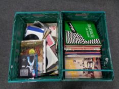 Two crates of vinyl LP's and singles to include world music, compilations,