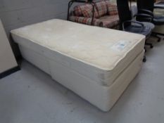 A Sealy posturepaedic Sonata 3'6 storage divan and interior