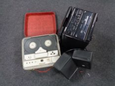 A Cascade Midi Hi-Fi system together with a vintage Peter Scott reel to reel player.