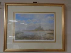 After Walter Holmes, Bamburgh Beach, limited edition print no.