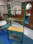 A contemporary metal four tier kitchen stand