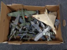 A box of a quantity of plastic aeroplane models