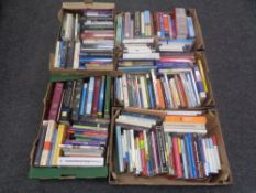 Three boxes of hardback and paperback books relating to Christianity, theology etc.