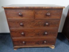 A Victorian mahogany five drawer chest