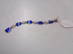 A Sterling silver and enamel panel bracelet by Norne Holmsen, length 19 cm.