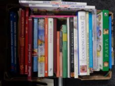 A box containing a quantity of hardback books, cookery.